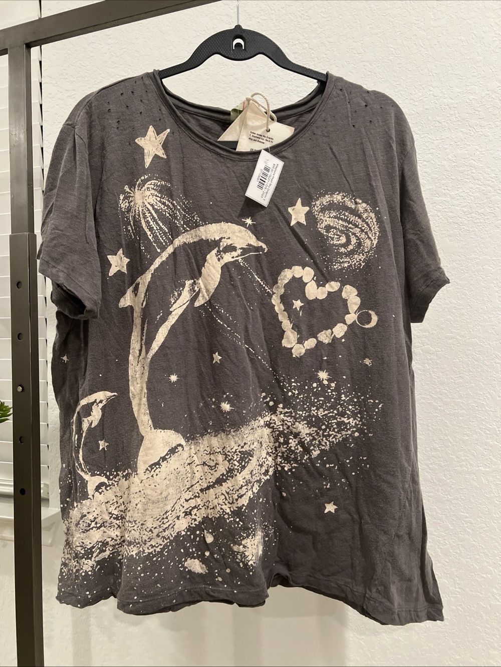 Magnolia Pearl Charcoal Gray Dolphin Heart Graphic Tee